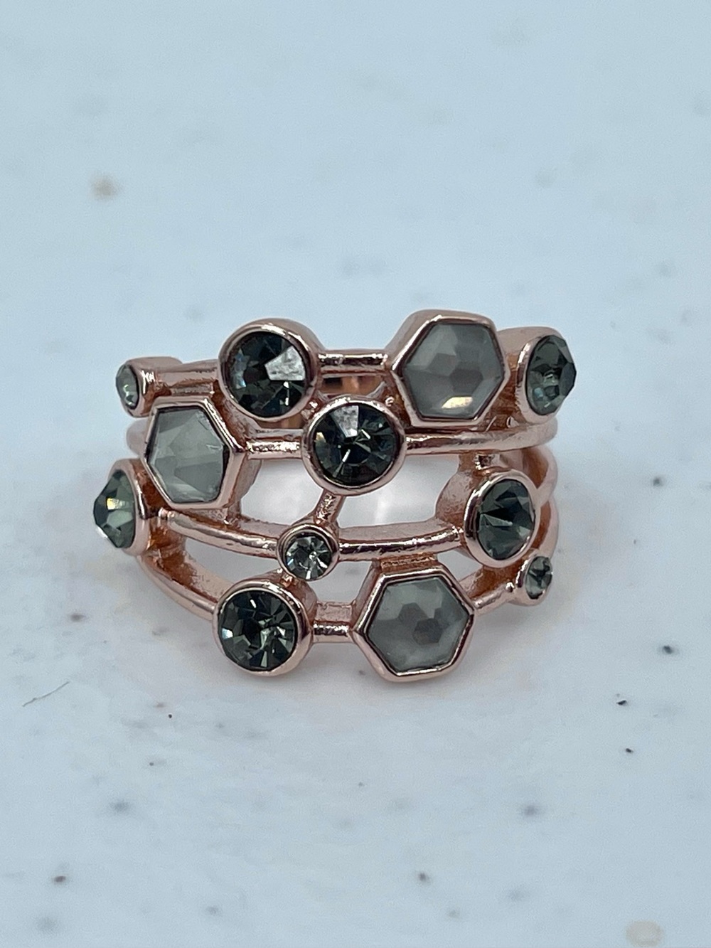 Fashion rose gold tone green stone costume jewelry